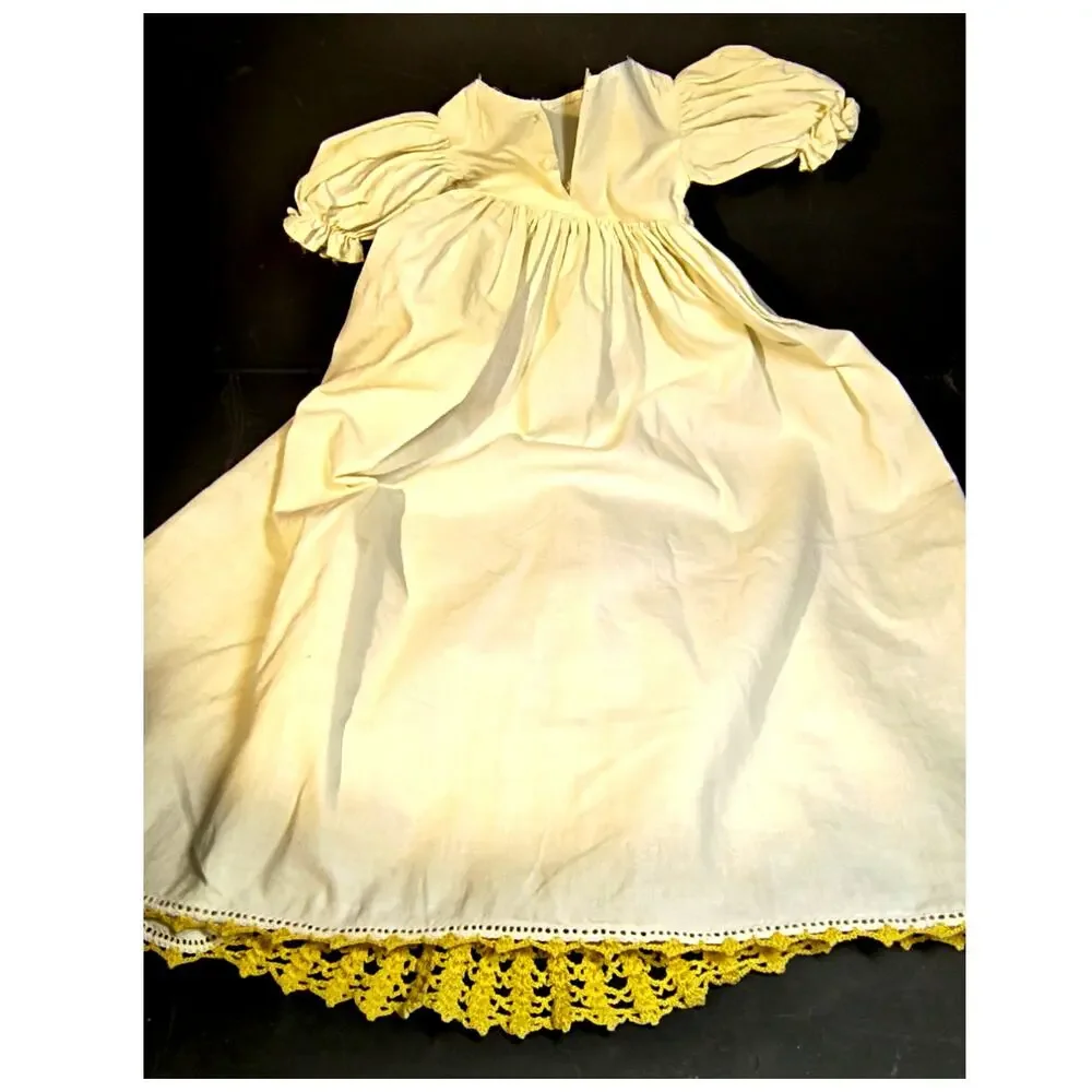 1614.  Vintage Doll Dress Crochet Design and Hem Lace